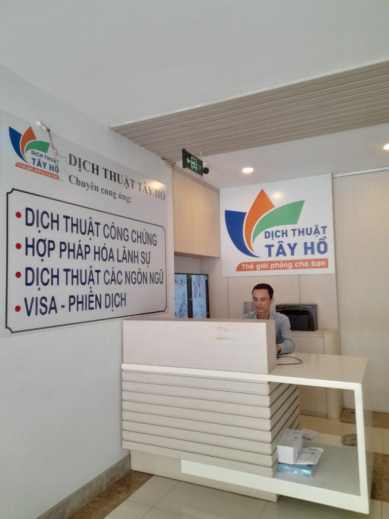 Văn phòng của dịch thuật chuyên nghiệp Tây Hồ tại Hà Nội